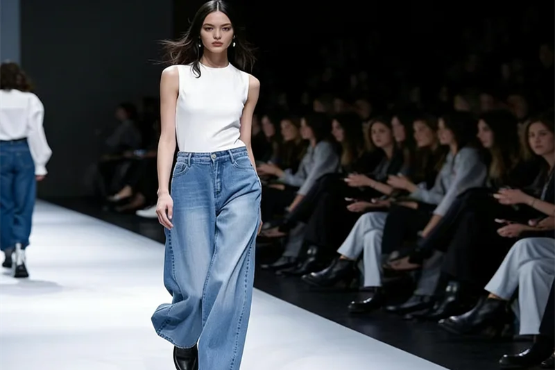 时装模特在时装秀走台